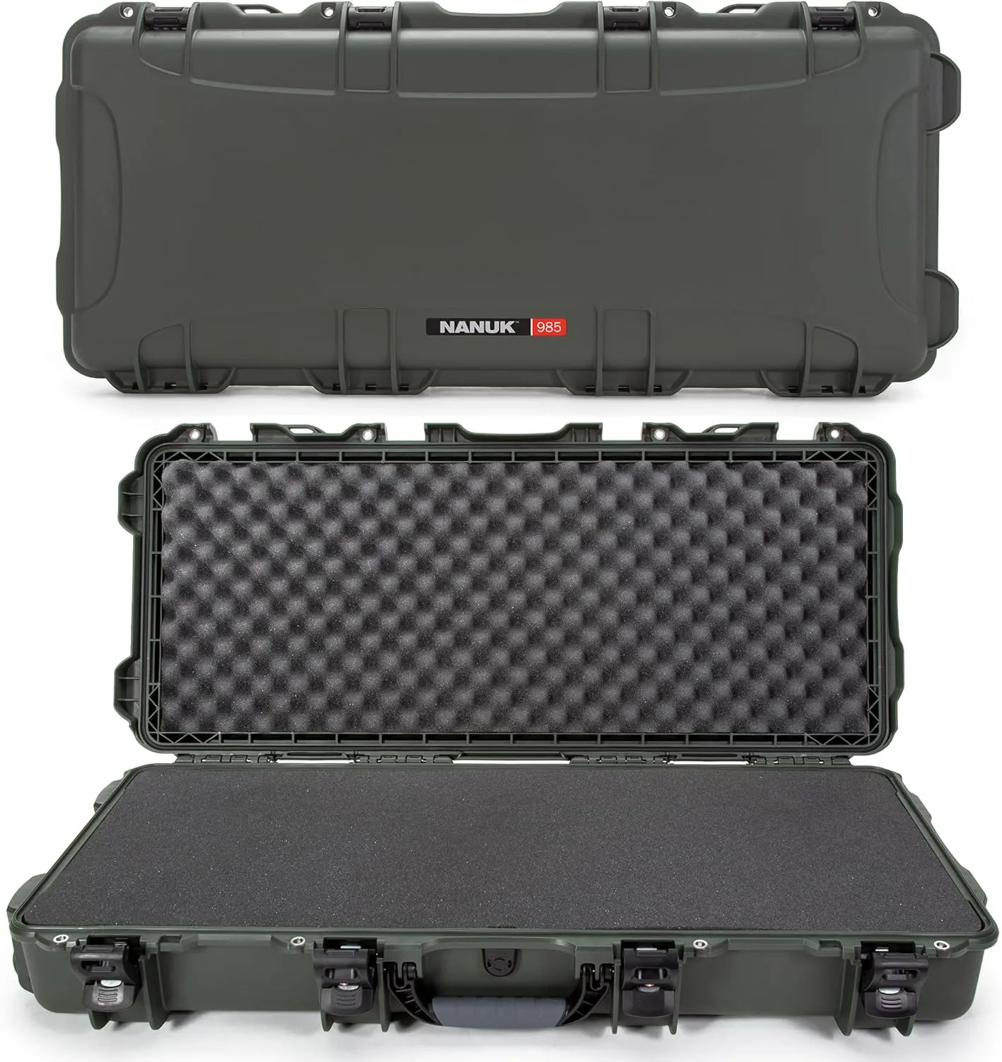 NANUK 985 Hard Case 40” with Wheels & Customizable Foam Insert, IP67 Waterproof & Crushproof, Rugged Construction for Ultimate Protection, Made in North America – (39.7” x 17.3” x 6.6”)