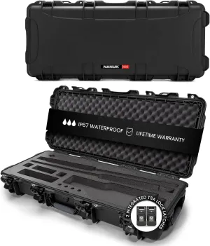 NANUK 985 Hard Firearm Case with Wheels & Custom Foam Insert for Long Firearm Case - IP67 Waterproof Firearms Storage, Made in North America – (39.7” x 17.3” x 6.6”)
