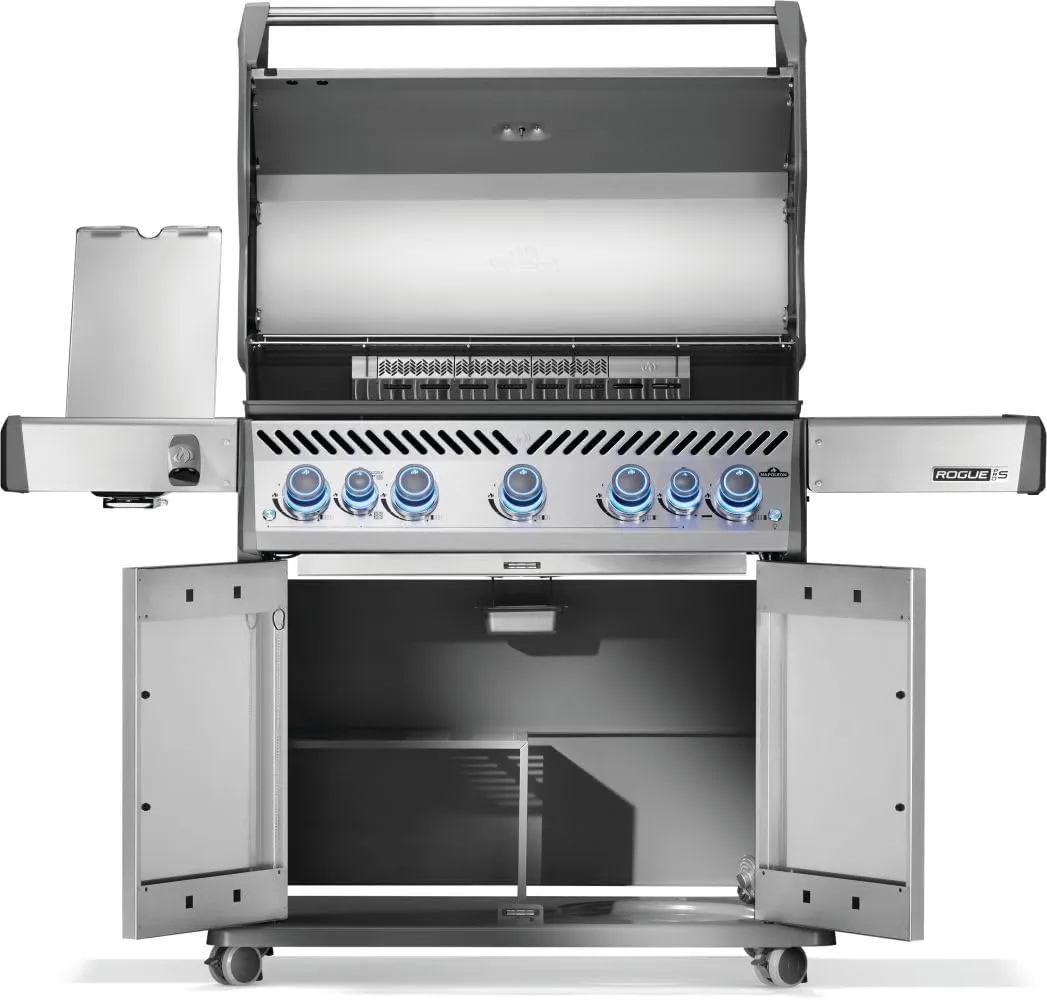 Napoleon Rogue PRO-S 625 Natural Gas Grill with Infrared Side and Rear Burners, Stainless Steel, Durable 7-Burner Outdoor BBQ