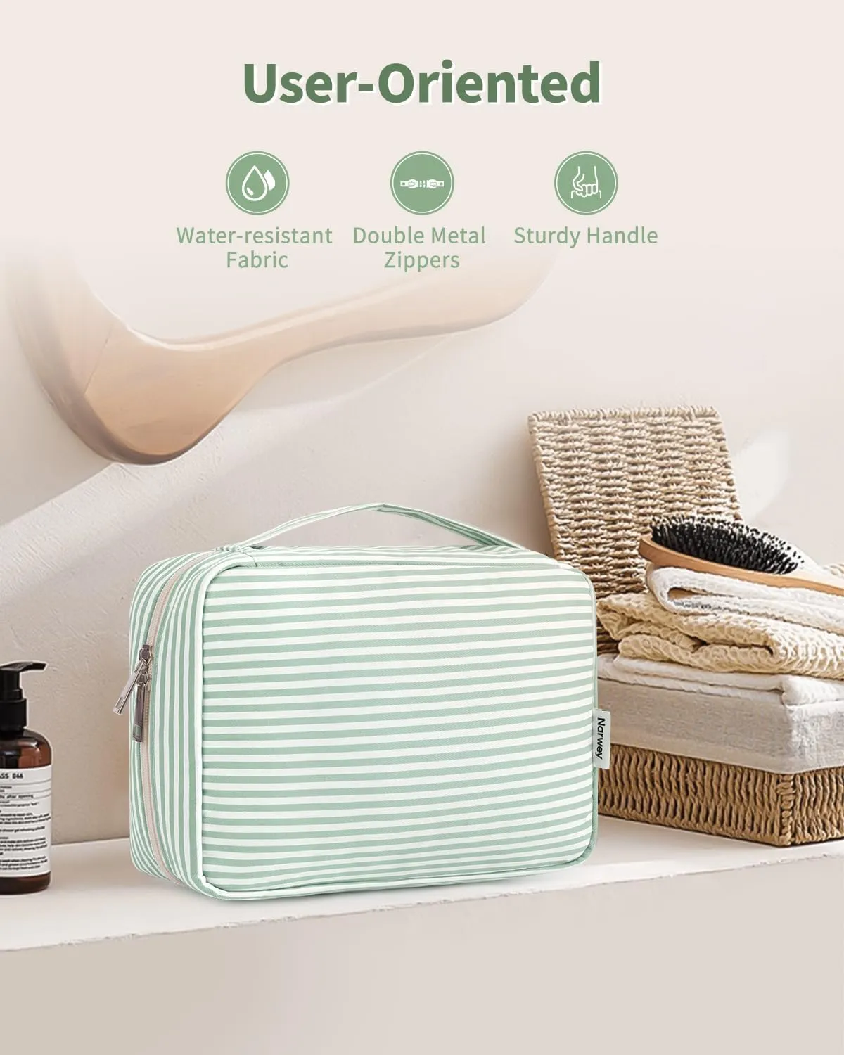Narwey Small Hanging Travel Toiletry Bag for Women, Travel Bag for Toiletries, Makeup Bag Organizer Cosmetic Bags Make Up Bags for Girls