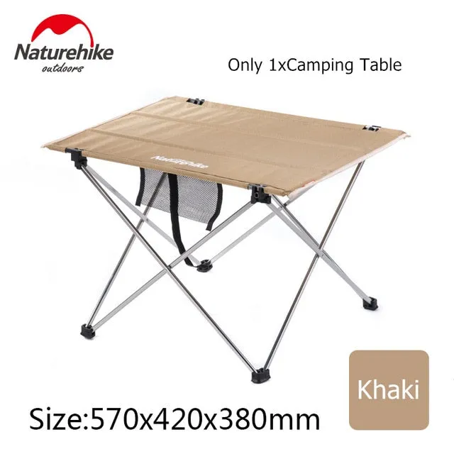 Naturehike Collapsible Lightweight Aluminum Portable Roll Up Outdoor Folding Camping Table Patio Metal Foldable Picnic Table