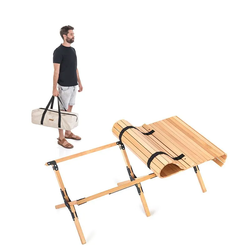 Naturehike Outdoor folding egg roll table - Beech