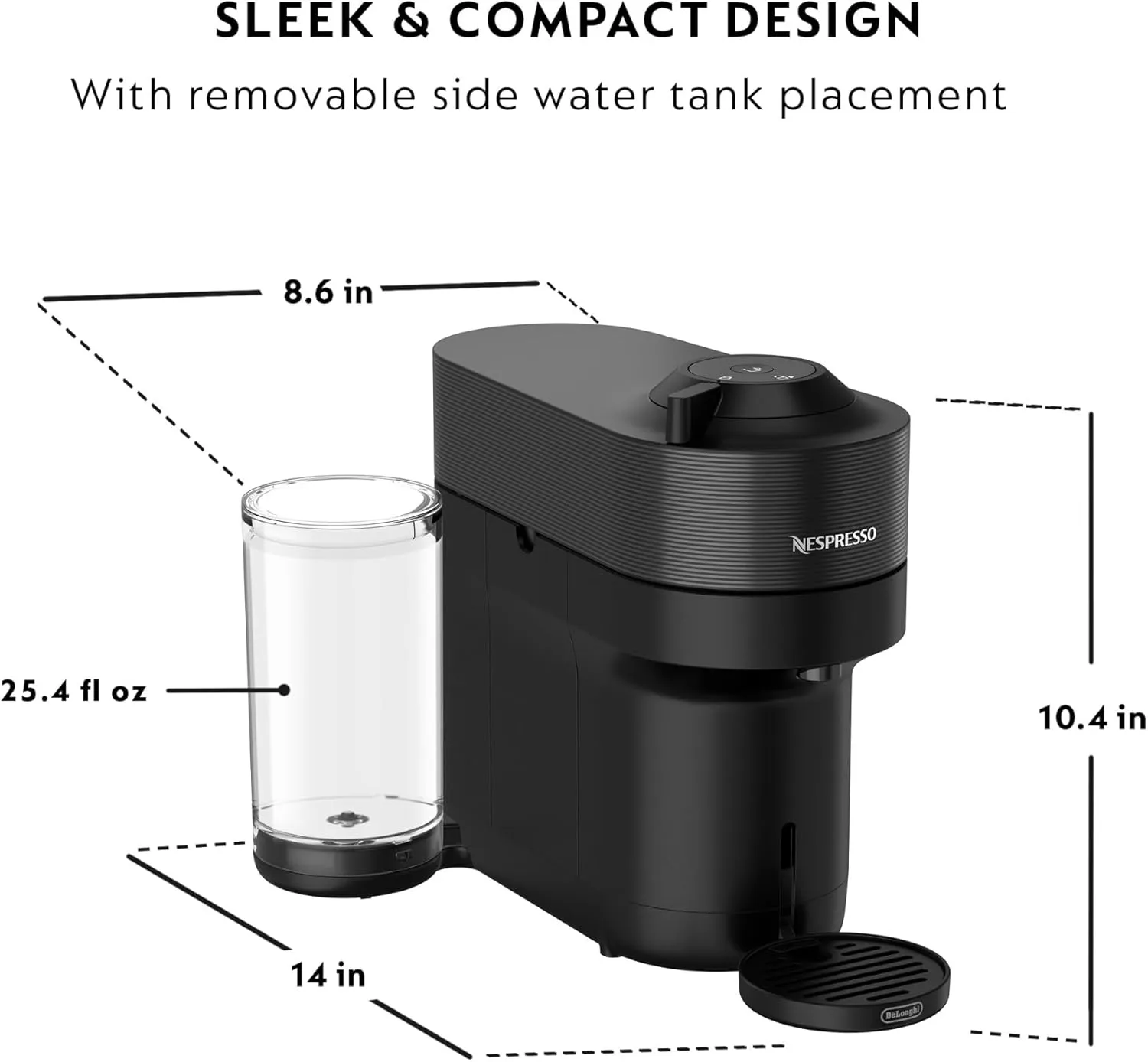 Nespresso Vertuo Pop  Cold Value Added Bundle by De'Longhi, Liquorice Black