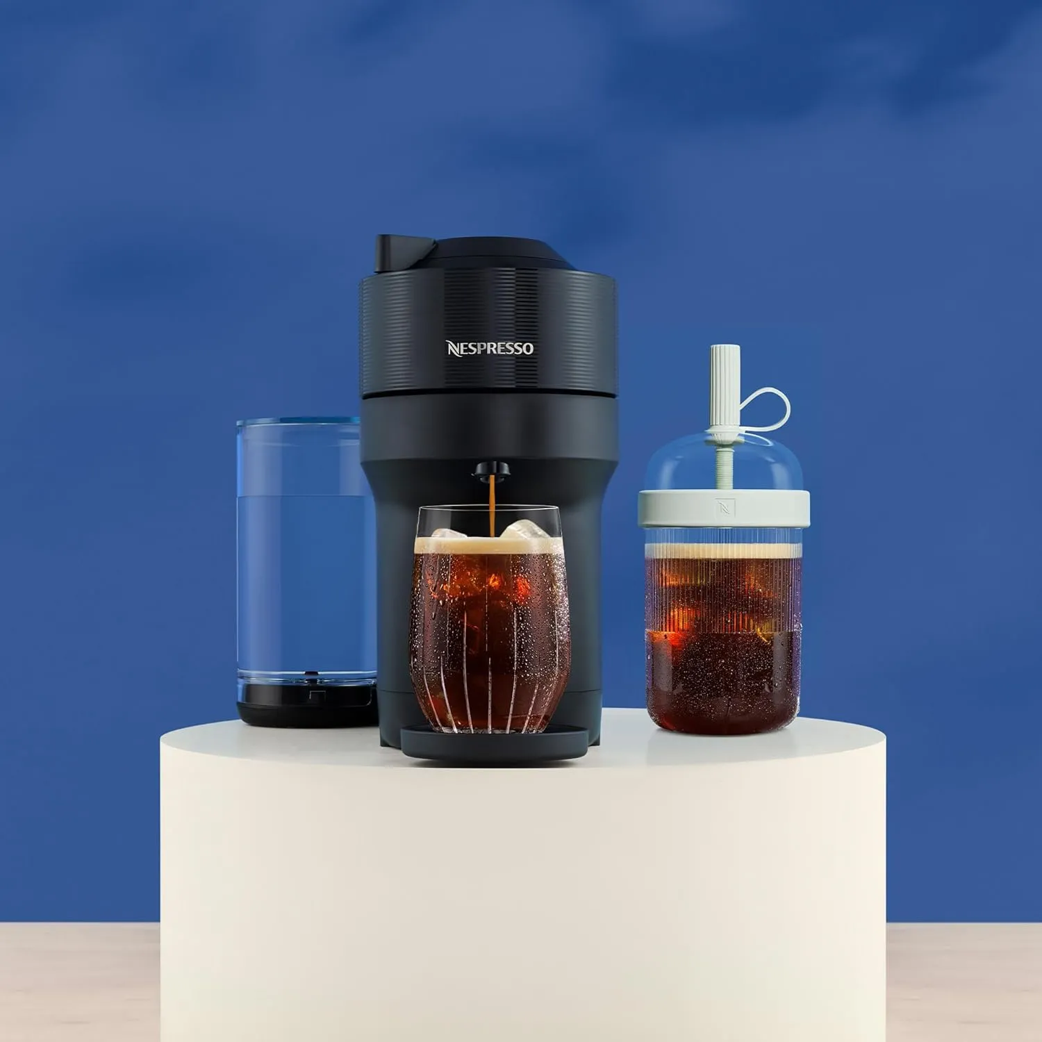 Nespresso Vertuo Pop  Cold Value Added Bundle by De'Longhi, Liquorice Black