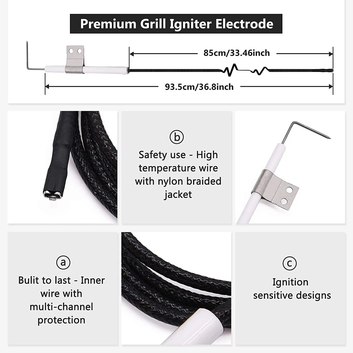 Nexgrill Grill Replacement Parts for 4 Burner 720-0830H, 720-0888, 720-0888N - Burner Tubes, Heat Shield Tent Plates, Igniters Kit for Home Depot 720-0830H