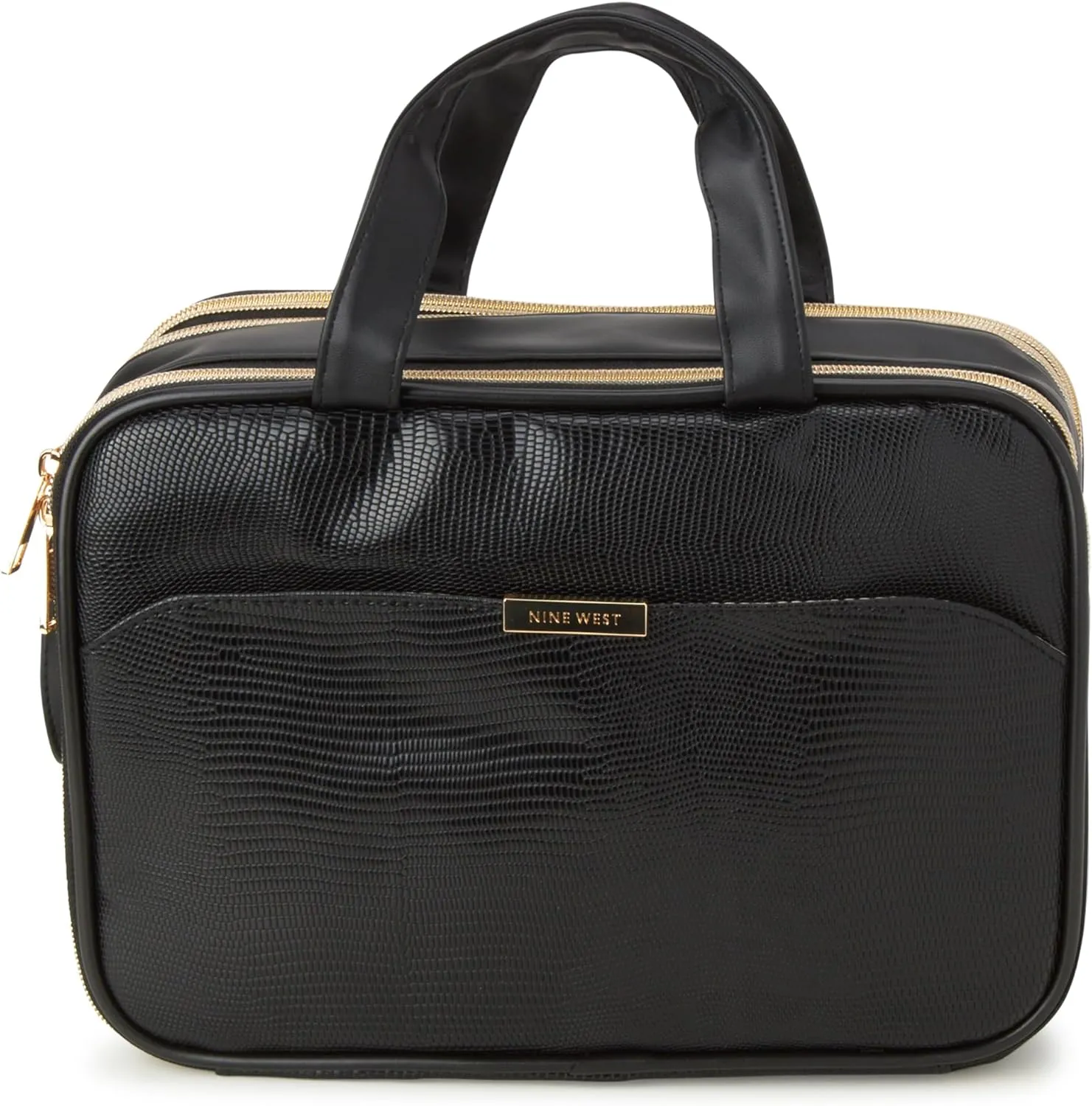 Nine West Women's Cosmetics Bag - Travel Makeup and Toiletries Weekender Bag - Makeup Organizer Case, Black