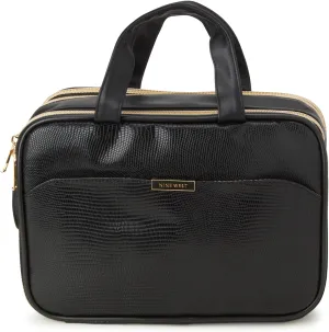 Nine West Women's Cosmetics Bag - Travel Makeup and Toiletries Weekender Bag - Makeup Organizer Case, Black
