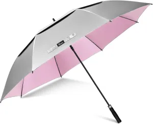 NINEMAX 51/54/62/68 Inch Golf Umbrella UV Potection, Auto Open Large UV Umbrellas Sun Blocking Double Canopy Vented Windproof for Sun Rain