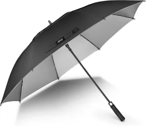 NINEMAX 62/68 Inch Golf Umbrella UV Protection, Large Windproof UV Umbrellas Auto Open Double Canopy Vented Sun Blocking UPF 50  for Sun and Rain