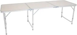 NOLLAM Camping Folding Table, Adjustable Height Foldable Table Lightweight Portable Small Folding Camp Tables with Aluminum Alloy Frame, Suit for Outdoor Camp Picnic Beach BBQ Cooking, White