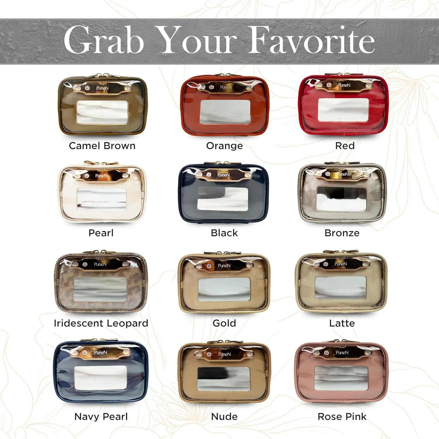 OFT 2024 LITTMINI Lighted Mirror Case - Small Makeup Bag with Detachable Mirror & Multiple Pouches for Organization - Vegan Leather, Mini Makeup Bag Ideal for Travel & Everyday Essentials (Leopard)