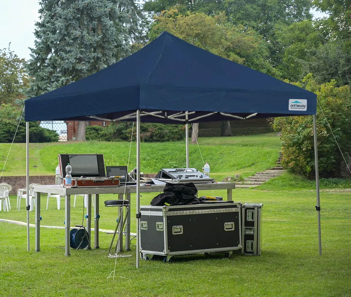 Ontheway 10' x 10' Replacement Canopy Top for Pop Up Tent, Instant Canopy Top Cover, Bonus 4PC Pack Canopy Weight Bag (Navy Blue)