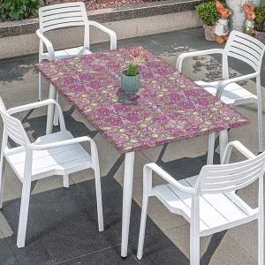 OOzie Multicolor Tablecloth for Folding Table Tropical Jungle Rainforest Artistic Doodle Elastic Edge Fitted Tablecloth for Rectangle Table Floral Fits up 5 Foot Tables