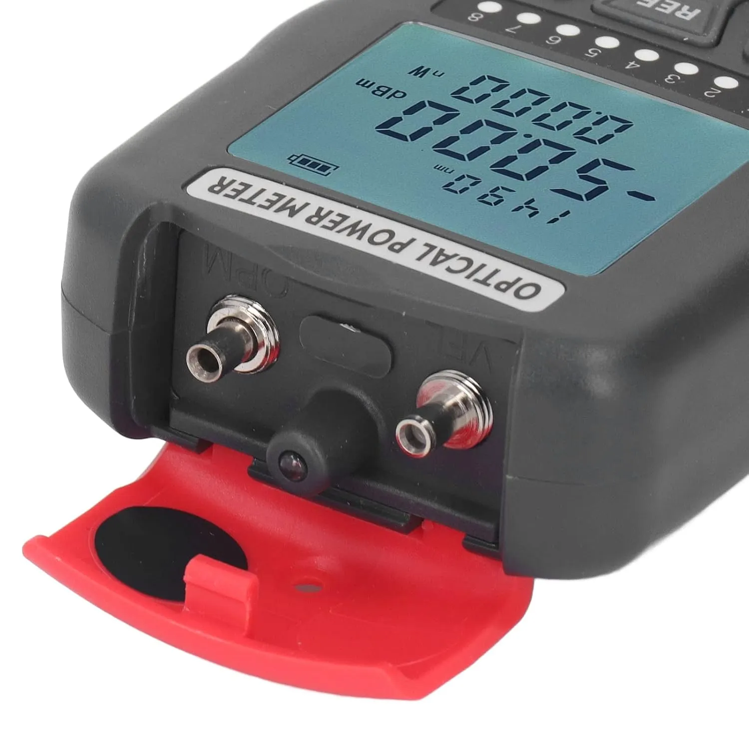 Optical Fiber Power Meter, Portable Fibre Optic Tester with LED Light, Professional Network Cable Tester for Communication Engineering, Broad Testing Capabilities, Multiple (‑50 to  26dBm)