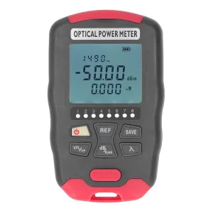 Optical Fiber Power Meter, Portable Fibre Optic Tester with LED Light, Professional Network Cable Tester for Communication Engineering, Broad Testing Capabilities, Multiple (‑50 to  26dBm)