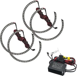 ORACLE Lighting Dynamic ColorSHIFT Headlight Halo Kit | 2015-2023 Dodge Challenger, 2 Pairs of Surface Mount Rings with Bluetooth Controller, Part # 3990-332