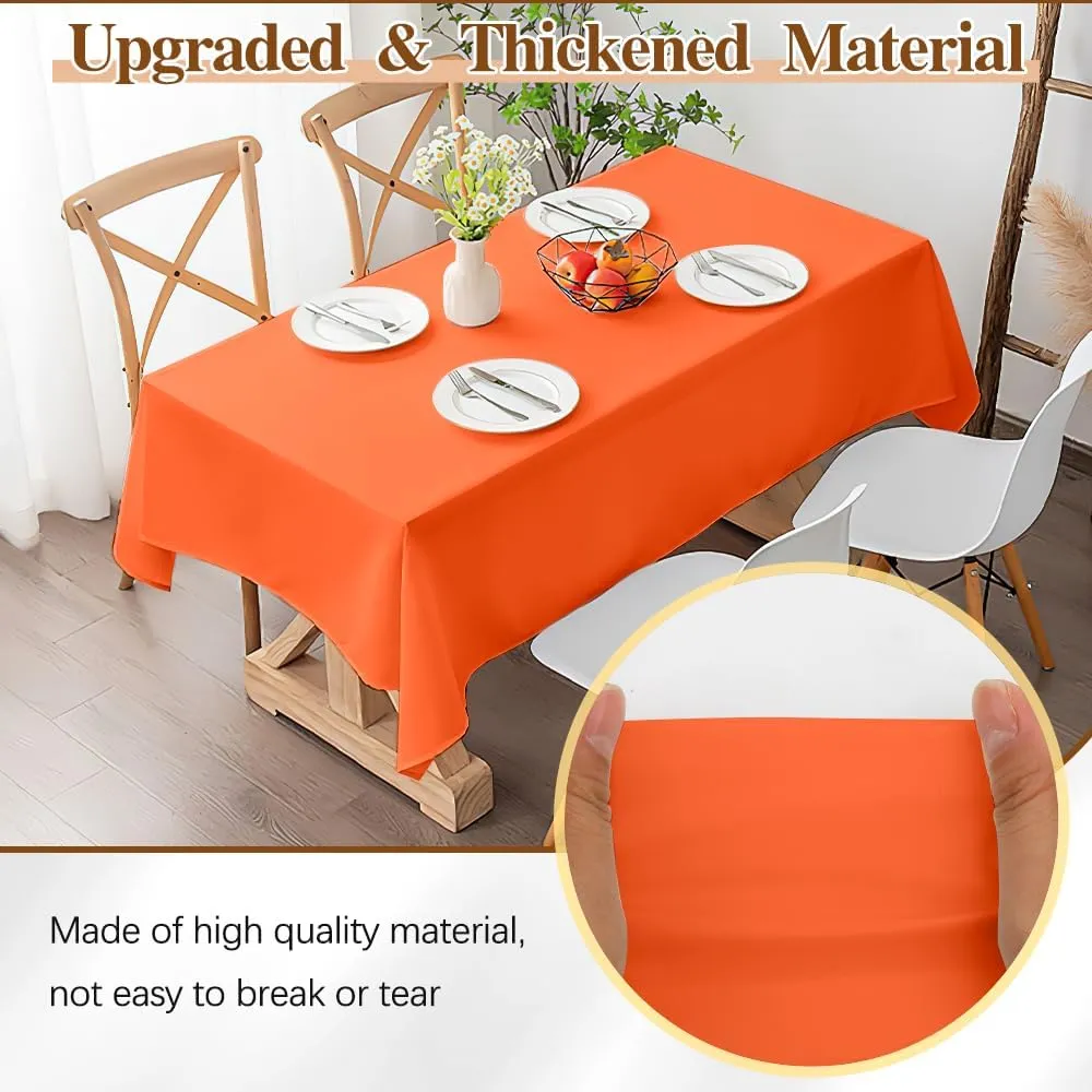 Orange Tablecloths Rectangular 54"x108" Premium 12 Pack Orange Plastic Tablecloth Fitted Tablecloths for 8 Foot Rectangle Tables Table Cover Rectangle Fall Thanksgiving Tablecloth