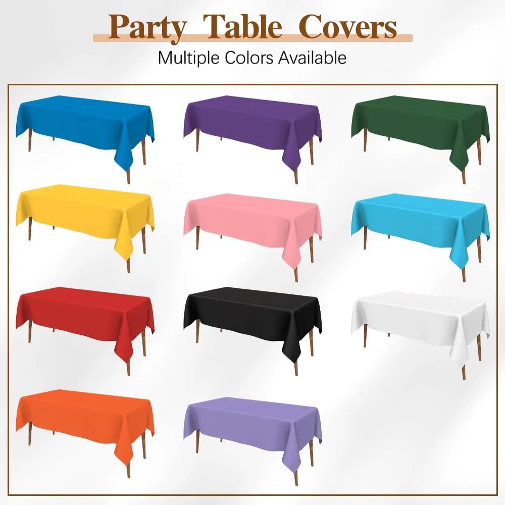 Orange Tablecloths Rectangular 54"x108" Premium 12 Pack Orange Plastic Tablecloth Fitted Tablecloths for 8 Foot Rectangle Tables Table Cover Rectangle Fall Thanksgiving Tablecloth