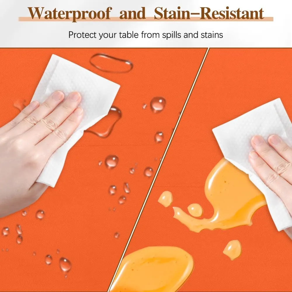 Orange Tablecloths Rectangular 54"x108" Premium 12 Pack Orange Plastic Tablecloth Fitted Tablecloths for 8 Foot Rectangle Tables Table Cover Rectangle Fall Thanksgiving Tablecloth