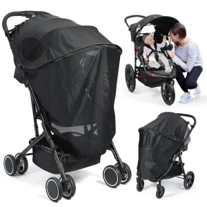 Orzbow Stroller Sun Shade Cover, Removable Stroller Shade Extender with Zip, Breathable Universal Stroller Canopy, Easy to Use & Stable, Blocks 95% UV(UPF 50 ), Stroller Accessories, Black