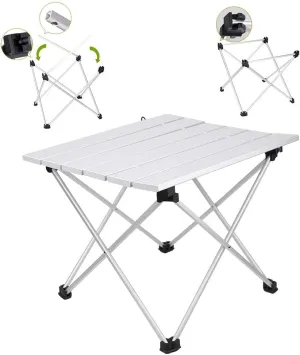 Outdoor Aluminum Alloy Foldable Desk, Portable Table for Camping Hiking Fishing(Small)