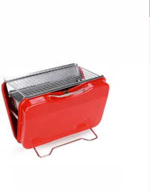 Outdoor Balcony Camping Barbecue Suitcase Design Foldable Portable Stainless Steel Charcoal BBQ Grill (b)
