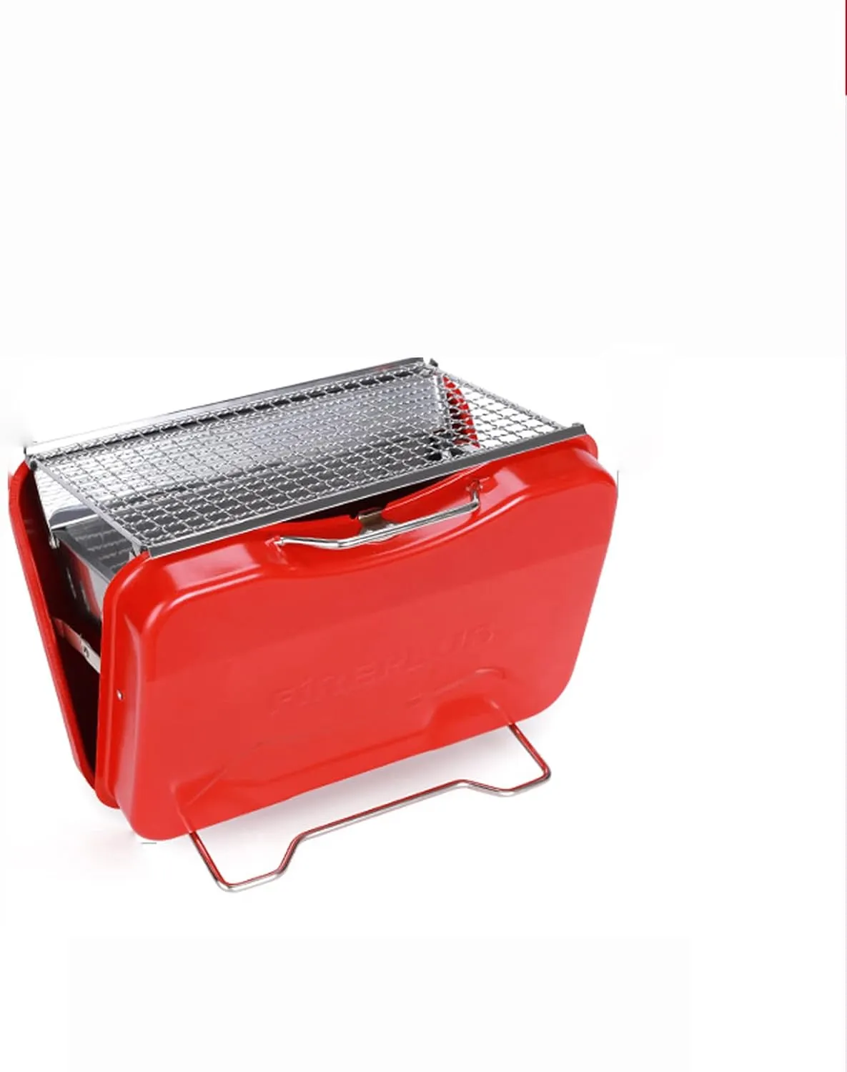Outdoor Balcony Camping Barbecue Suitcase Design Foldable Portable Stainless Steel Charcoal BBQ Grill (b)