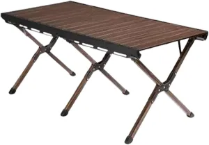 Outdoor Camping Table Aluminum Folding Camping Table Portable Picnic Table Compact Roll Up Desktop with Carry Bag for Camp