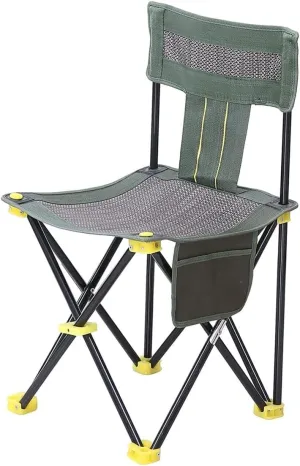 Outdoor Chair Folding Camping Chair Breathable Outdoor Mesh Chair Portable Beach Fishing Chair Folding Chair Stool with Side Pocket Portable Storage