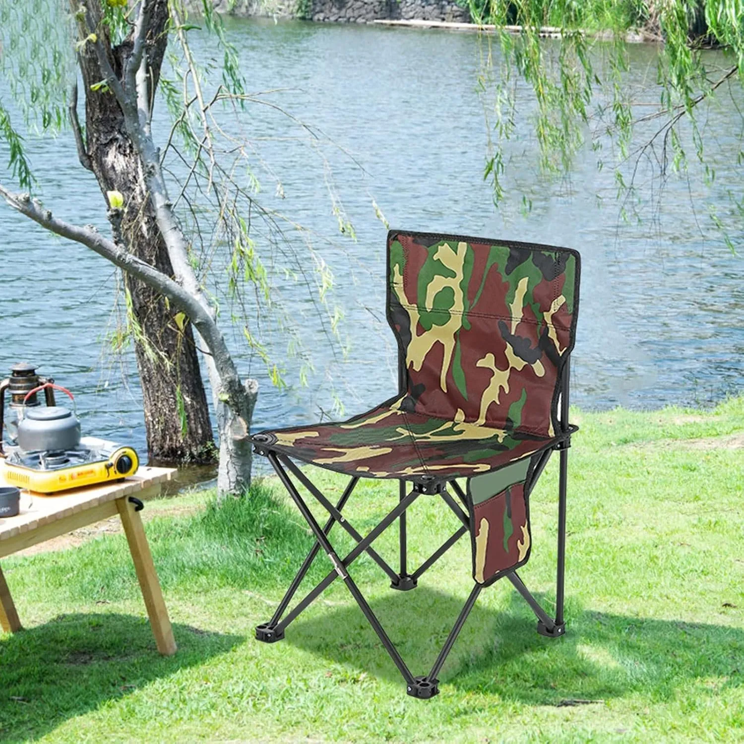 Outdoor Chair Outdoor Camping Chairs Portable Fishing Chair Fishing Leisure Folding Stool Aluminum Alloy Camping Hiking Camp Chairs (Color : 1)