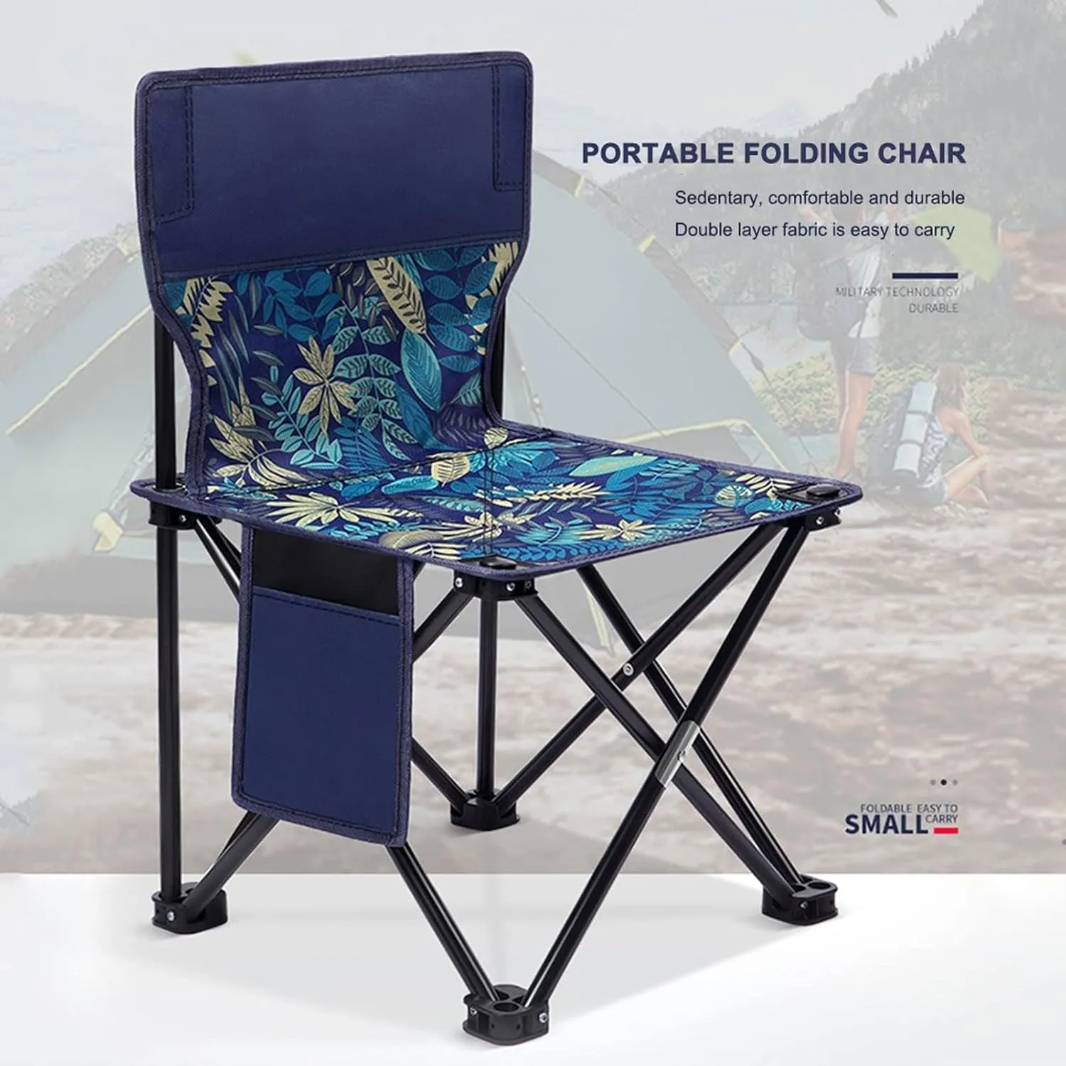 Outdoor Chair Outdoor Camping Chairs Portable Fishing Chair Fishing Leisure Folding Stool Aluminum Alloy Camping Hiking Camp Chairs (Color : 1)