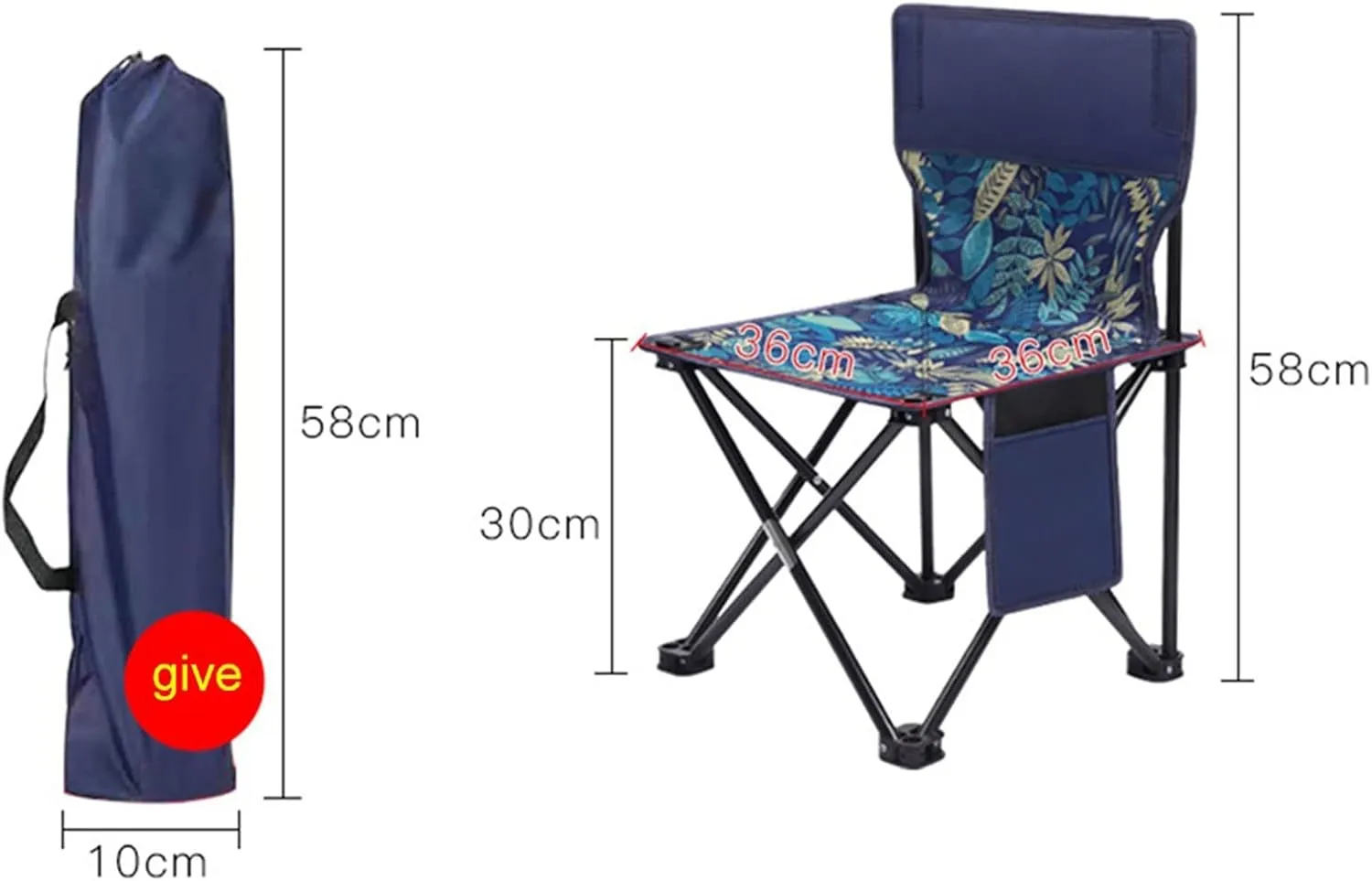 Outdoor Chair Outdoor Camping Chairs Portable Fishing Chair Fishing Leisure Folding Stool Aluminum Alloy Camping Hiking Camp Chairs (Color : 1)