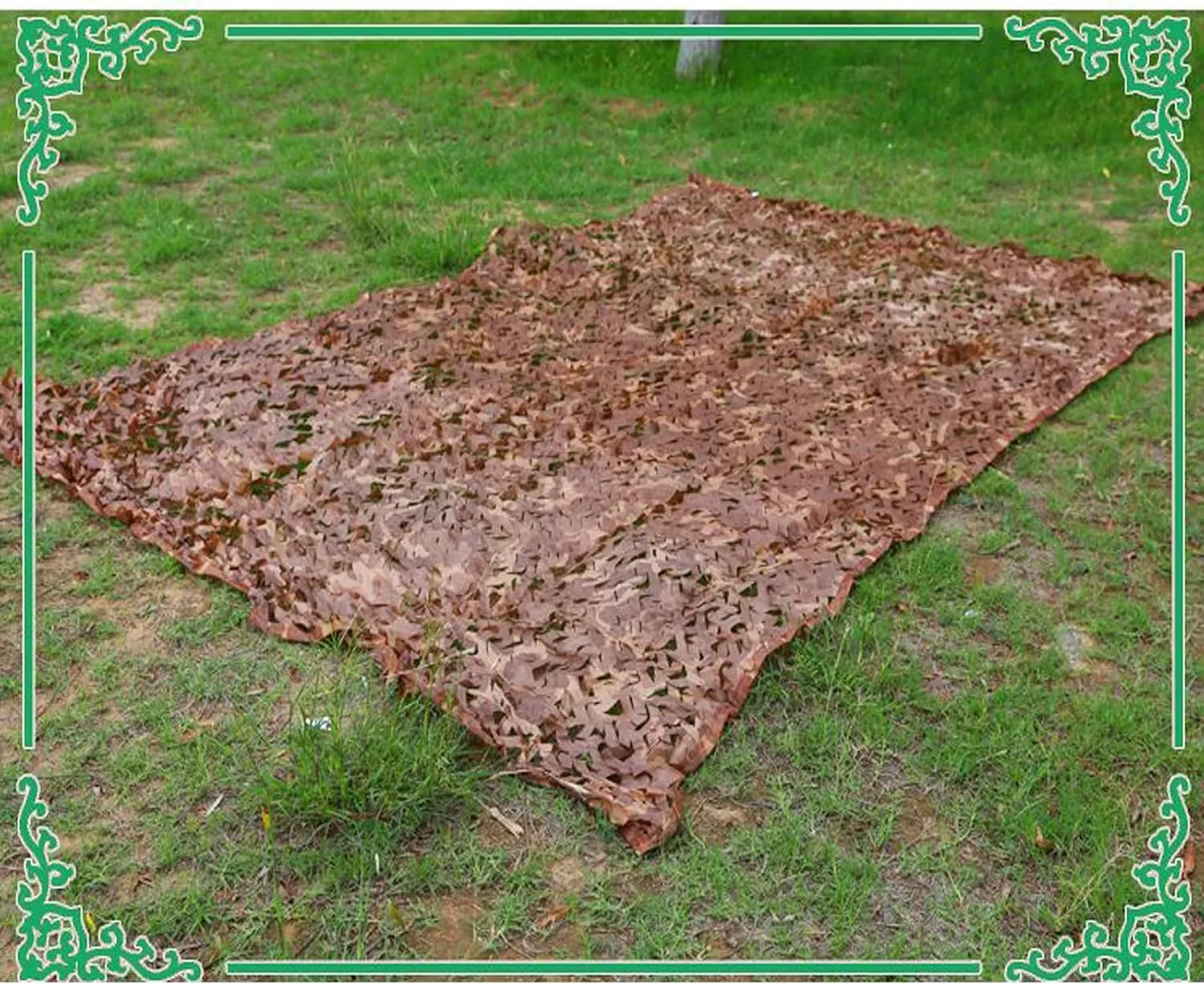 Outdoor Desert Camo Netting,Hunting Camouflage Net,Double Layer Army Blinds Nets,Multipurpose Sunshade Canopy,for Camping,Car Cover,Yard,Animal Observation,Shooting,Brown