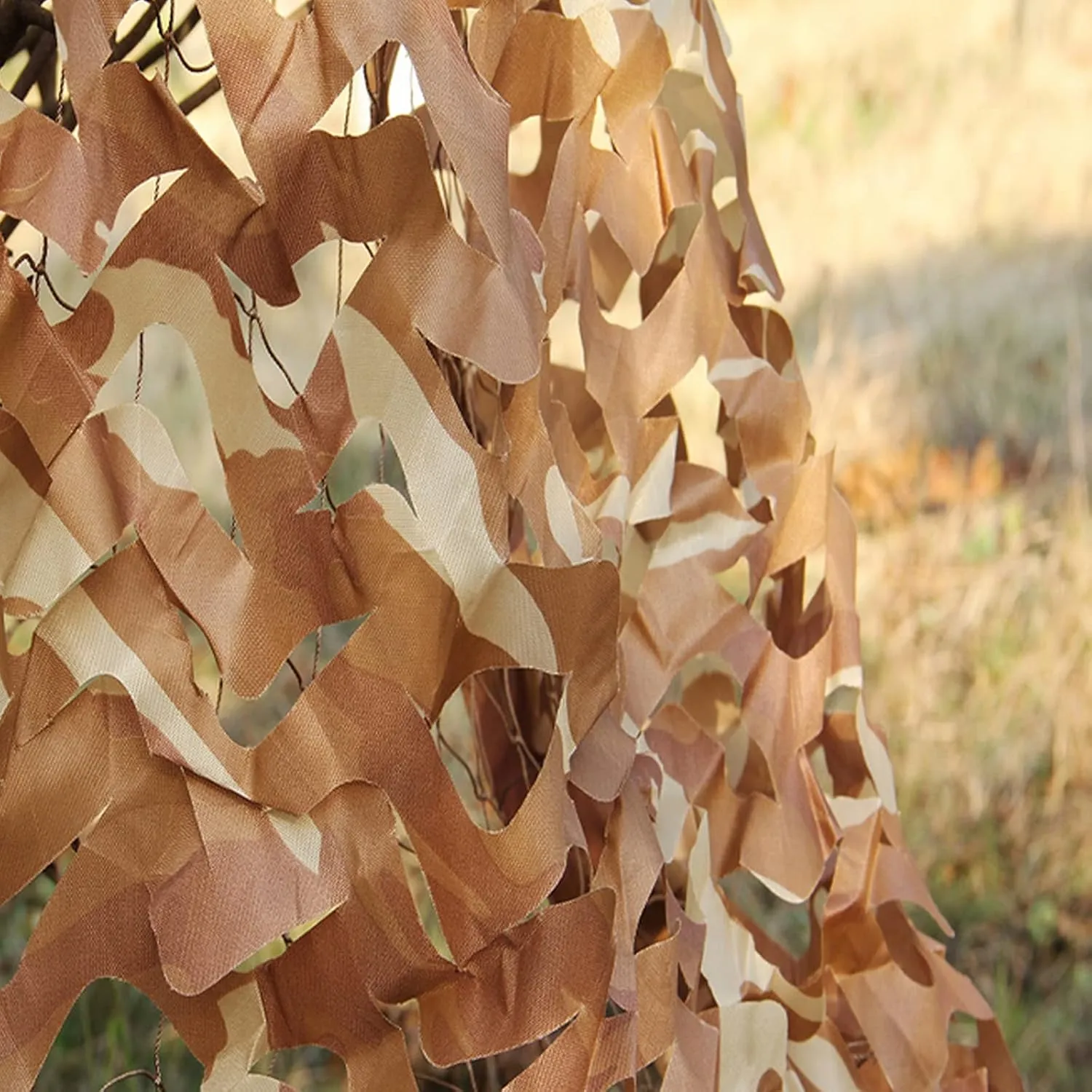 Outdoor Desert Camo Netting,Hunting Camouflage Net,Double Layer Army Blinds Nets,Multipurpose Sunshade Canopy,for Camping,Car Cover,Yard,Animal Observation,Shooting,Brown