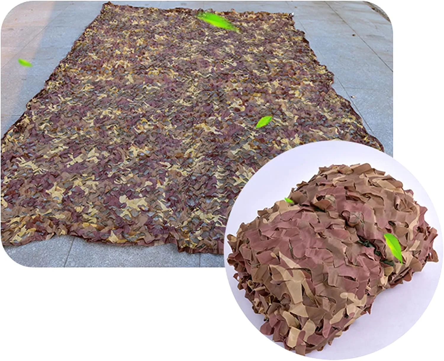 Outdoor Desert Camo Netting,Hunting Camouflage Net,Double Layer Army Blinds Nets,Multipurpose Sunshade Canopy,for Camping,Car Cover,Yard,Animal Observation,Shooting,Brown