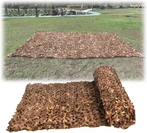 Outdoor Desert Camo Netting,Hunting Camouflage Net,Double Layer Army Blinds Nets,Multipurpose Sunshade Canopy,for Camping,Car Cover,Yard,Animal Observation,Shooting,Brown