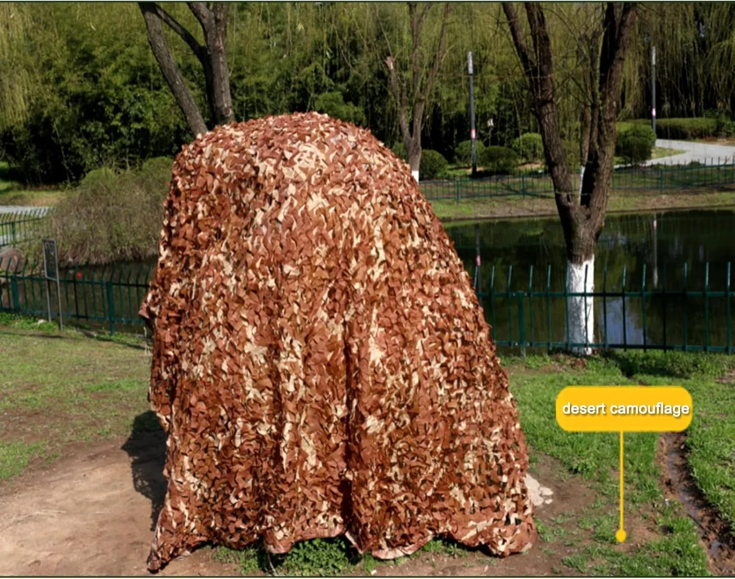 Outdoor Desert Camo Netting,Hunting Camouflage Net,Double Layer Army Blinds Nets,Multipurpose Sunshade Canopy,for Camping,Car Cover,Yard,Animal Observation,Shooting,Brown