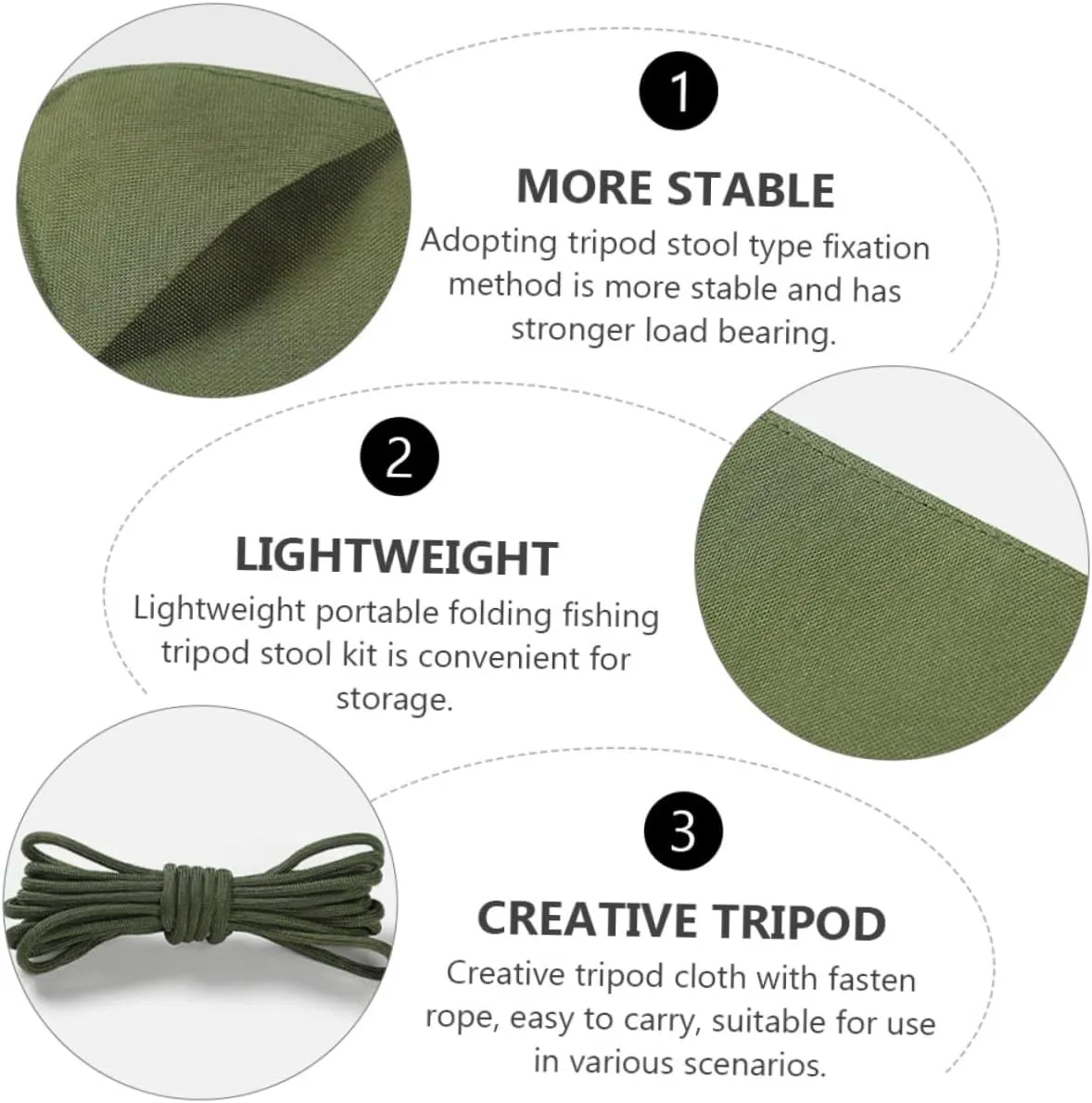 Outdoor Fishing Stool with Triangle Cloth Fasten Rope Lightweight Portable Camping Seat for Hiking Travel BBQ Beach and Picnics