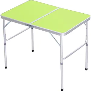 Outdoor Folding Picnic Table with Adjustable Heights Legs, Aluminum Foldable Camping Table, Portable Dining Tables with Handle for Patio Camp Beach Party BBQ