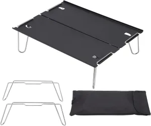 Outdoor Folding Table Made of Lightweight Aluminum Alloy, Portable and Compact for Backpacking, Camping, and Hiking, includes Carry Bag for Easy Storage and Transportation,