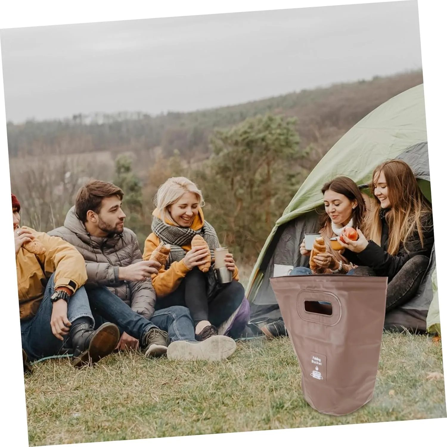 Outdoor Folding Water Bucket Portable Camping Container Durable Multi-use Collapsible Pail for Fishing Hiking and Outdoor Activities Easy to Store and Carry