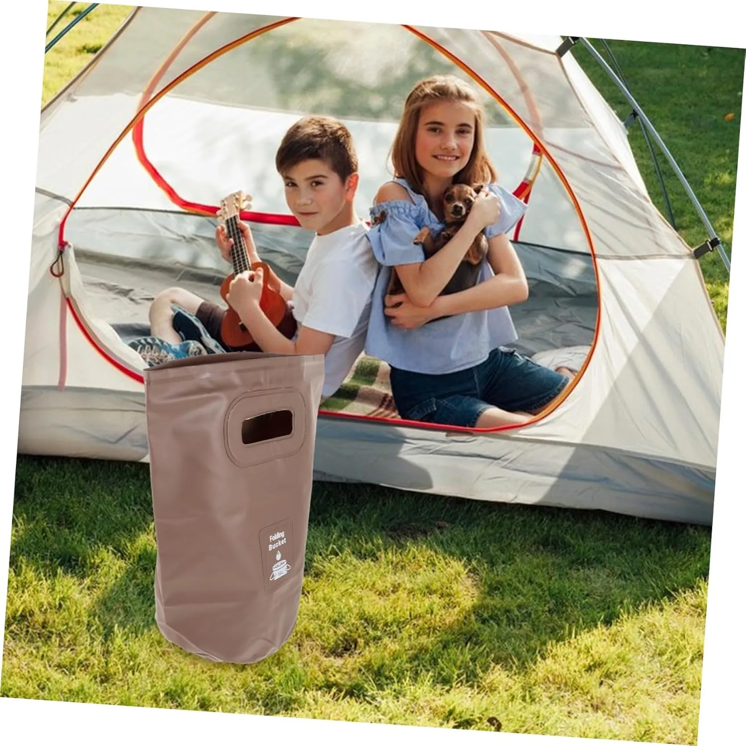 Outdoor Folding Water Bucket Portable Camping Container Durable Multi-use Collapsible Pail for Fishing Hiking and Outdoor Activities Easy to Store and Carry
