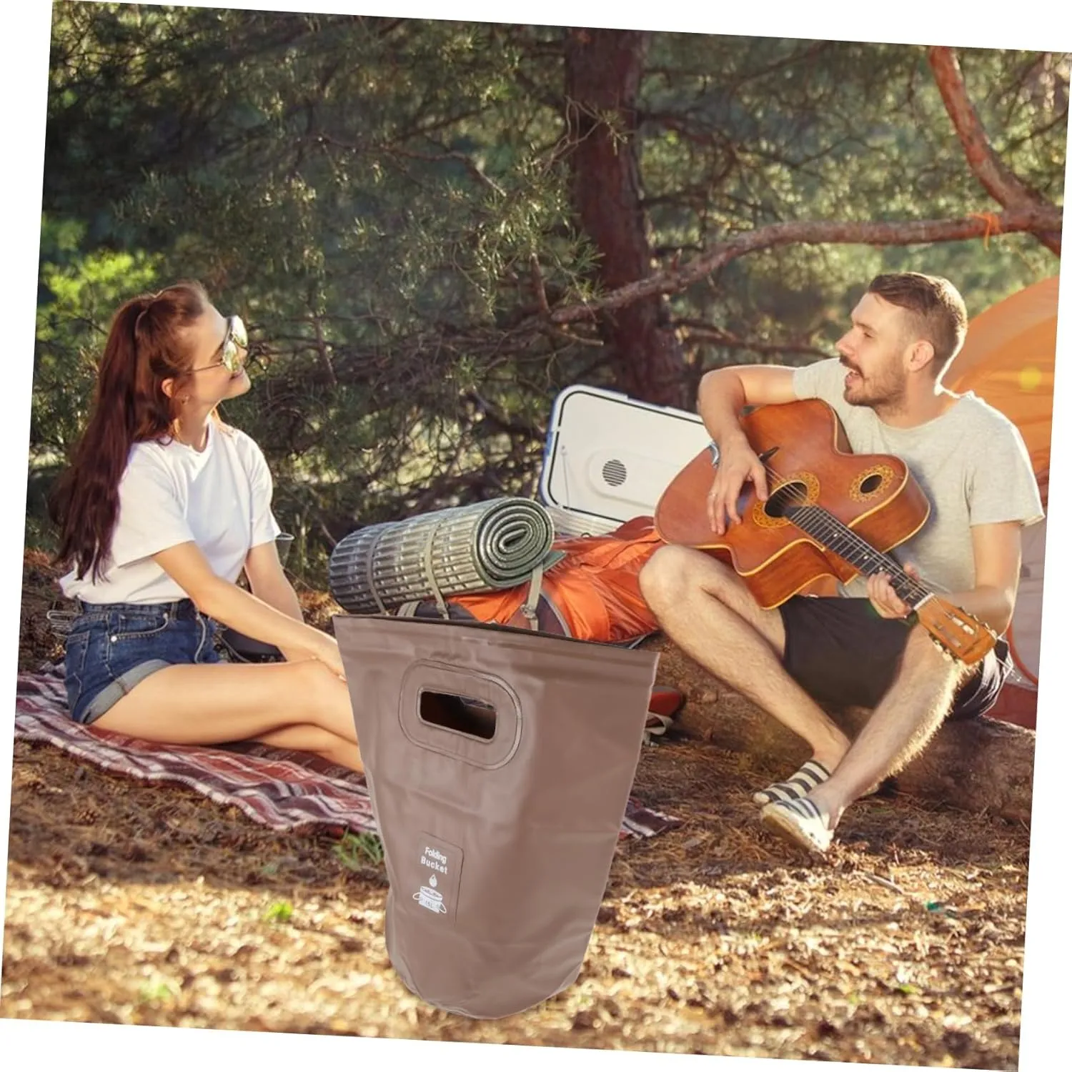 Outdoor Folding Water Bucket Portable Camping Container Durable Multi-use Collapsible Pail for Fishing Hiking and Outdoor Activities Easy to Store and Carry