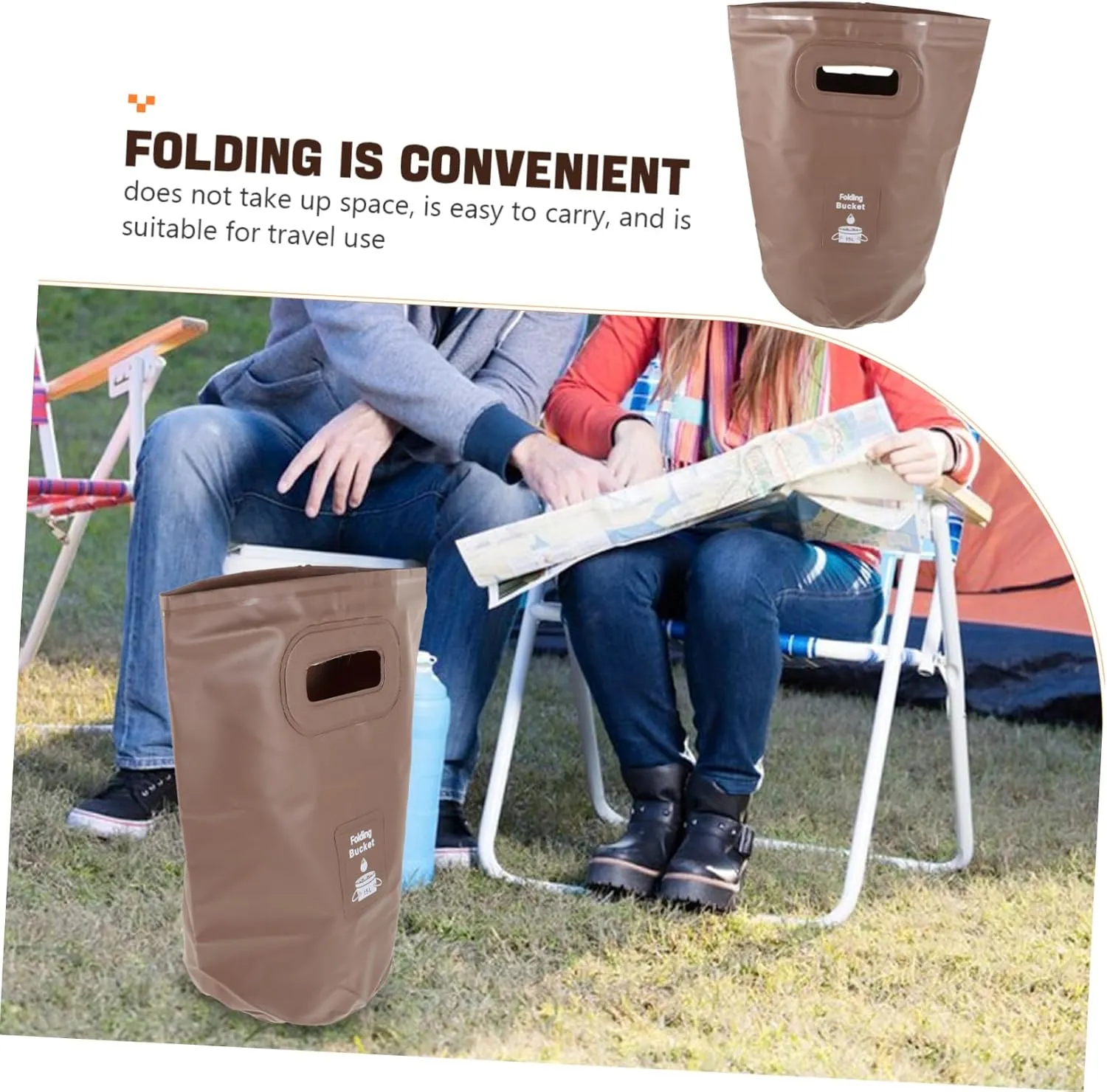 Outdoor Folding Water Bucket Portable Camping Container Durable Multi-use Collapsible Pail for Fishing Hiking and Outdoor Activities Easy to Store and Carry