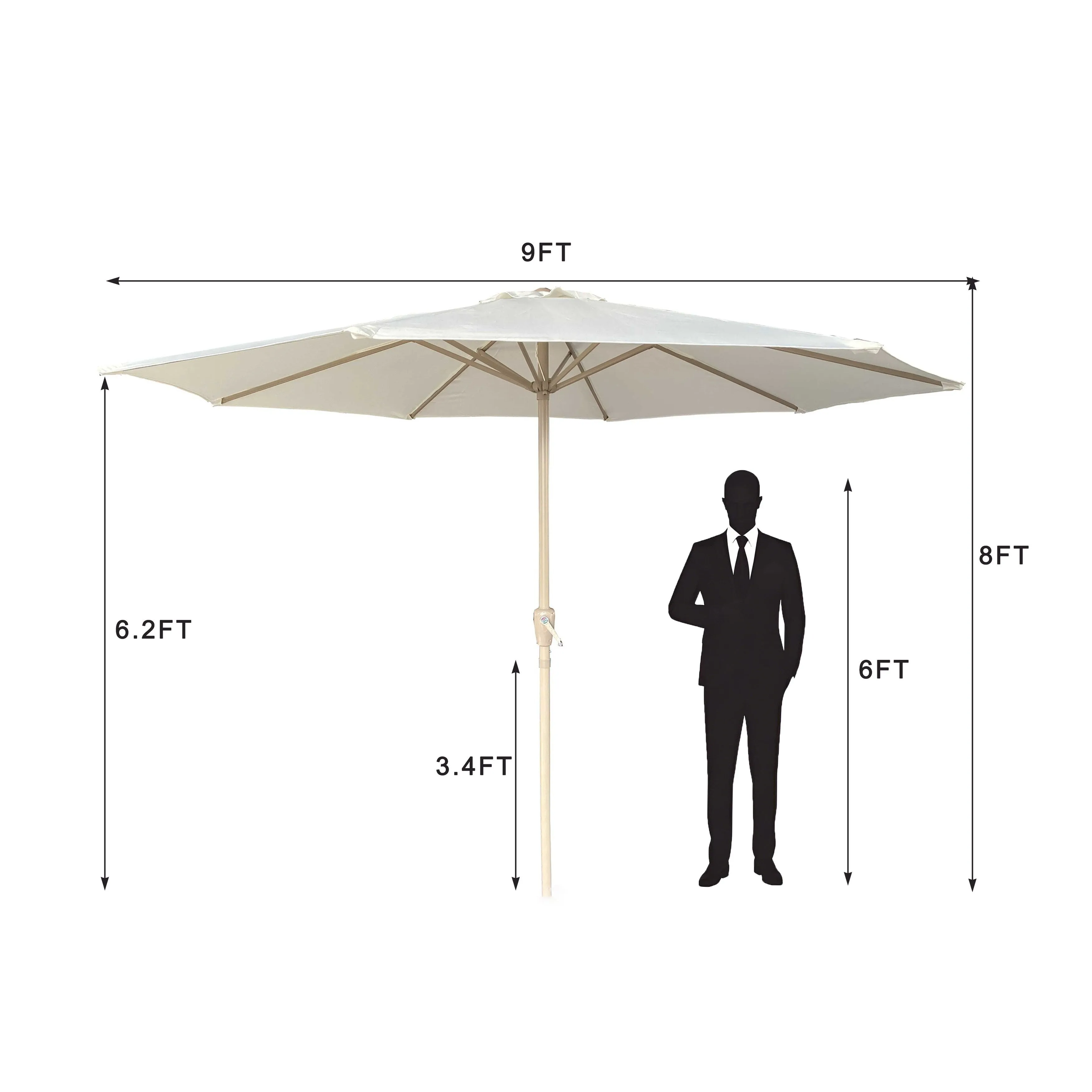 Outdoor Heavy-Duty Umbrella with UV-Resistant Canopy and User-Friendly Design