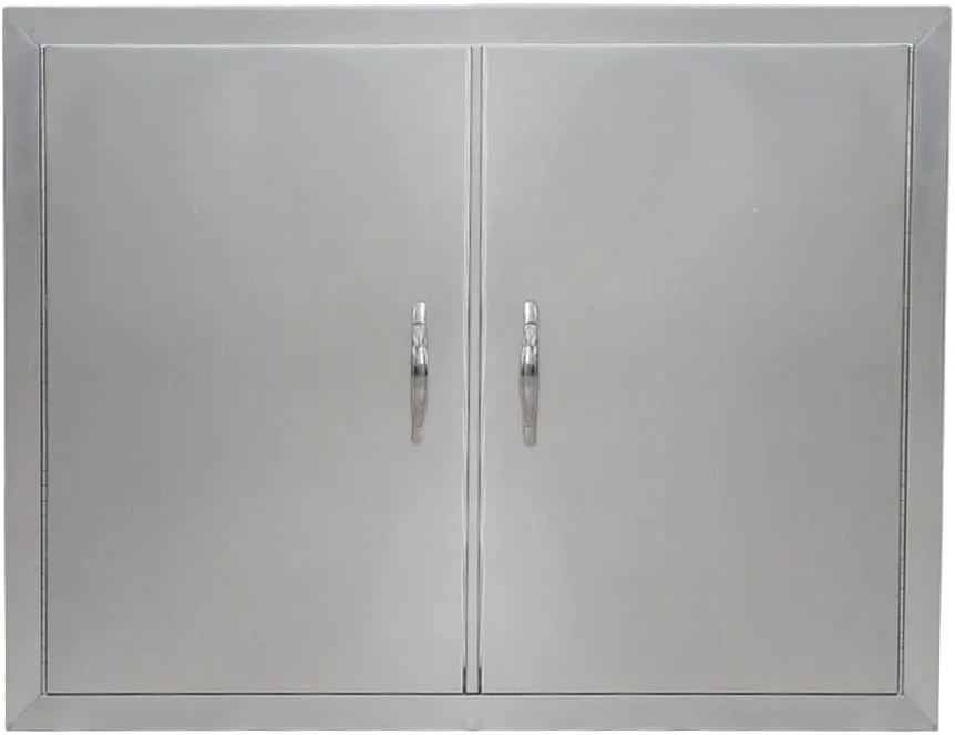 Outdoor Kitchen Doors 31W x 24H Inch, 304 Stainless Steel Access Doors, Double Wall Construction Vertical BBQ Doors for BBQ Island, Grilling Station, Outdoor Cabinet