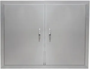 Outdoor Kitchen Doors 31W x 24H Inch, 304 Stainless Steel Access Doors, Double Wall Construction Vertical BBQ Doors for BBQ Island, Grilling Station, Outdoor Cabinet