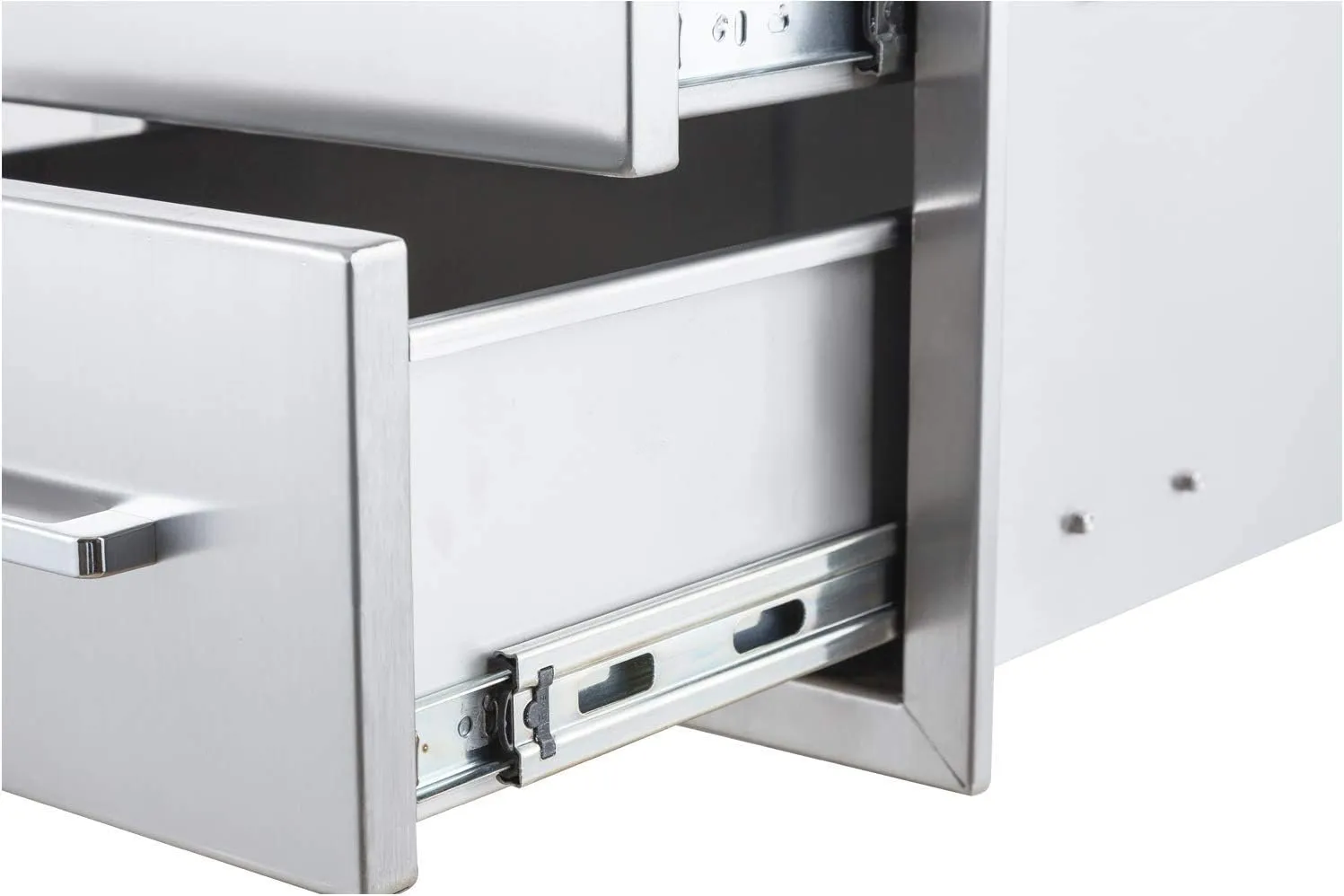 Outdoor Kitchen Drawers Stainless Steel 3-Drawer BBQ Drawer 14" W x 20.5" H x 23" D Enclosed Built-in Drawer Flush Mount for Outdoor Kitchens & BBQ Islands