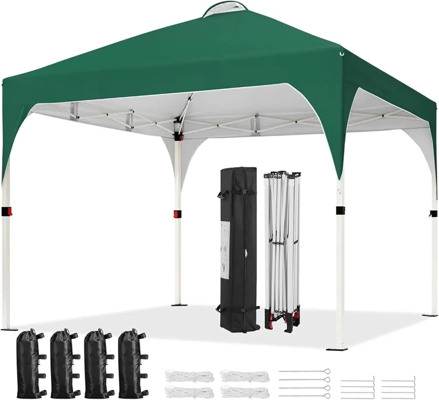 Outdoor Pop Up Tent 10x10 Pop Up Canopy Tent with Vent, Easy Set Up Tent, Instant Sun Shelter Canopy with Wheeled Bag, 4 Sandbags, 12 Stakes(Color3)