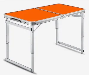 Outdoor Portable Folding Table with Handle, Adjustable Height Picnic Camping Buffet Wedding Kitchen Breakfast Bar Set, Market Garden Party